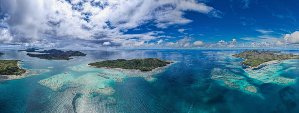 Aerial View Coral Reef Yasawa Islands